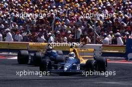 Jonathan Palmer (GBR) Tyrrell 018 Ford Cosworth leads teammate Jean Alesi (FRA)