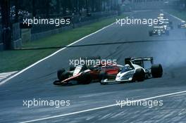Stefano Modena (ITA) Brabham BT58 Judd battles with Alex Caffi (ITA) Dallara 189 Ford Cosworth Bms Scuderia Italia and Gabriele Tarquini (ITA) Ags JH23B Ford Cosworth