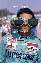 Ivan Capelli (ITA) March Leyton House with big sunglasses