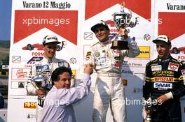 Alessandro Alex Zanardi (ITA) Dallara 390 Alfa Romeo Novamotor RC Motorsport 1st position celebrate podium with Renato Pozzetto