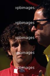 Alain Prost (FRA) Ferrari talks with Cesare Fiorio (ITA)