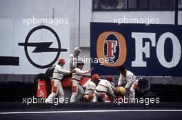Ayrton Senna da Silva (BRA) McLaren MP4/6 Honda crash during qualifiyng