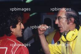 Alain Prost (FRA) Ferrari talks with Claudio Lombardi (ITA)
