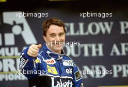 Formula One Championship 1992 - GP F1 Kyalami - Nigel Mansell (Gbr) Williams FW14B Canon Williams Team 1st position