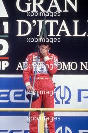 Ayrton Senna da Silva (BRA) McLaren 1st position celebrate podium
