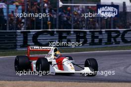 Ayrton Senna da Silva (BRA) McLaren MP4/7A Honda 3rd position at Tosa corner