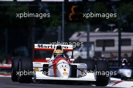 Ayrton Senna da Silva (BRA) McLaren MP4/7A Honda 3rd position at Variante alta