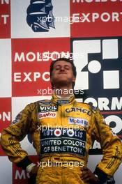 Michael Schumacher (GER) Benetton 2nd position celebrate podium