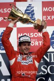 Gerhard Berger (AUT) McLaren 1st position celebrate podium