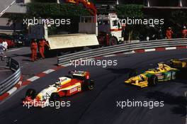 Michele Alboreto (ITA) Lola T93/30 Ferrari Bms Scuderia Italia leads Michael Schumacher (GER) Benetton B193B Ford Cosworth