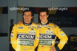 Riccardo Patrese (ITA) and Michael Schumacher (GER) Benetton