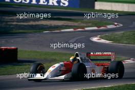 Ayrton Senna da Silva (BRA) McLaren MP4/8 Ford Cosworth at Variante Acque Minerali
