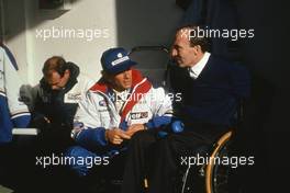 Ayrton Senna da Silva (BRA) Williams talks with Frank Williams