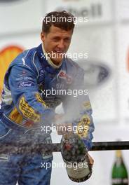 Michael Schumacher (GER) Benetton 1st position celebrate podium