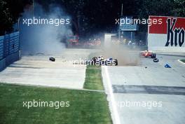 Crash of Ayrton Senna da Silva (BRA) Williams FW16 Renault