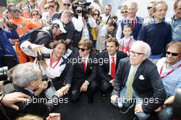 Commemoration ceremony at the Tamburello curve Fernando Alonso and other ex f1 drivers