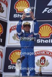 Jean Alesi (FRA) Benetton Renault 2nd position celebrate on podium