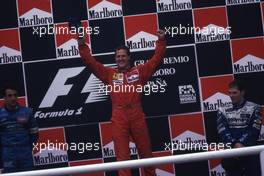 Michael Schumacher (GER) Ferrari 1st position celebrate podium