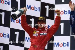 Michael Schumacher (GER) Ferrari 2nd position celebrate on podium