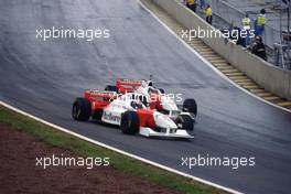 David Coulthard (GBR) McLaren MP4/11 Mercedes Marlboro McLaren Mercedes leads team-mate Mika Hakkinen (FIN)