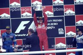 Michael Schumacher (GER) Ferrari 1st position celebrate podium