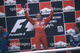 Michael Schumacher (GER) Ferrari 1st position celebrate podium