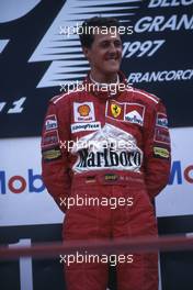 Michael Schumacher (GER) Scuderia Ferrari Marlboro 1st position celebrate on podium