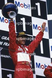 Michael Schumacher (GER) Scuderia Ferrari Marlboro 1st position celebrate on podium