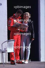 Formula One Championship 1998 - Test F1 Jerez - Michael Schumacher (ger) Ferrari 300 with is wife Corinna