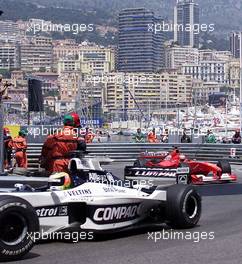 01.06.2000 Monte Carlo, Monaco, Ralf Schumacher im BMW Williams vor Michael Schumacher im Ferrari heute beim Freien Training zum Formel 1 GP von Monaco.  c xpb.cc