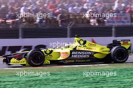02.03.2001 Melbourne, Australien, Heinz Harald Frentzen im Jordan-Honda am Freitag beim Freien Training zum Formel 1 Grand Prix im australischen Melbourne. c xpb.cc