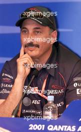 01.03.2001 Melbourne, Australien, Bobby Rahal (Jaguar) heute bei Pressekonferenz zur neuen Formel 1 Saison im australischen Melbourne. c xpb.cc