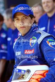 28.02.2001 Melbourne, Australien, F1-Pilot Gaston Mazzacane am Mittwoch bei PrSsentation des neuen Formel 1 Prost AP04 in der Boxengasse der Formel 1 Strecke im australischen Melbourne. c xpb.cc