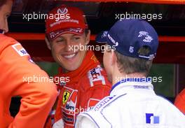 01.09.2001 Spa, Belgien, Michael und Ralf Schumacher am Samstag (01.09.2001) beim Qualifying zum Formel 1 Grand Prix von Belgien am Sonntag in Spa. c xpb.cc