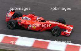 01.09.2001 Spa, Belgien, Rubens Barrichello im Ferrari am Samstag (01.09.2001) beim Training zum Formel 1 Grand Prix von Belgien am Sonntag in Spa. c Alex Grimm/xpb.cc