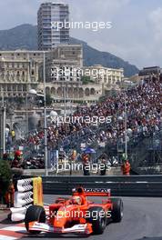 24.05.2001 Monte Carlo, Monaco, Michael Schumacher im Ferrari am Donnerstag (24.05.2001) beim Freien Training zum Formel 1 Grand Prix von Monaco. c Onlinesport