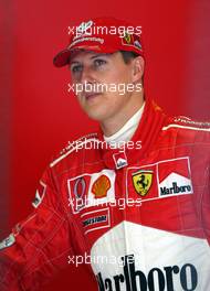 11.05.2002 Spielberg, Oesterreich, F1 in Spielberg am Samstag, Michael Schumacher (Ferrari) in der Box, Formel 1 Grand Prix (GP) von Austria 2002 auf dem A1 Ring, Österreich, Zeltweg, Spielberg c xpb.cc Email: info@xpb.cc, weitere Bilder auf der Datenbank: www.xpb.cc