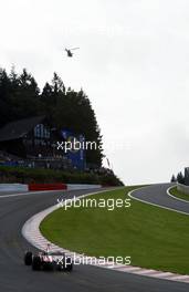 31.08.2002 Spa-Francorchamps, Belgien, F1 in Spa, Samstag, Michael Schumacher (Ferrari, F2002, Nr. 01) auf der Strecke (Eau Rouge), Circuit de Spa Francorchamps, Formel 1 Grand Prix (GP) von Belgien 2002 (Belgian, BEL) c xpb.cc - weitere Bilder auf der Datenbank unter www.xpb.cc - Email: info@xpb.cc