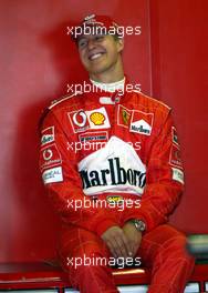 07.06.2002 Montreal, Kanada, F1 in Montreal, Training am Donnerstag, Michael Schumacher (Ferrari, F2002, Nr. 01) in der Box, Formel 1 Grand Prix (GP) von Canada 2002, Ile Notre-Dame c xpb.cc - Email: info@xpb.cc, weitere Bilder auf der Datenbank: www.xpb.cc