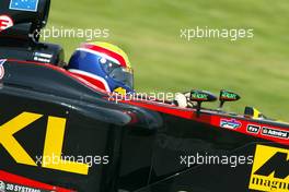 26.04.2002 Barcelona, Spanien, Barcelona, Training am Freitag, Mark Webber (European Minardi) auf der Strecke, Formel 1 Grand Prix (GP) von Spanien 2002. c xpb.cc Email: info@xpb.cc, weitere Bilder auf der Datenbank: www.xpb.cc