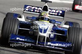 25.05.2002 Monte Carlo, Monaco, F1 in Monaco, Samstag, Training, Ralf Schumacher (BMW WilliamsF1) auf der Strecke, Formel 1 Grand Prix (GP) von Monaco 2002 in Monte Carlo, Monaco c xpb.cc Email: info@xpb.cc, weitere Bilder auf der Datenbank: www.xpb.cc