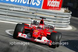 25.05.2002 Monte Carlo, Monaco, F1 in Monaco, Samstag, Training, Michael Schumacher (Ferrai) auf der Strecke, Formel 1 Grand Prix (GP) von Monaco 2002 in Monte Carlo, Monaco c xpb.cc Email: info@xpb.cc, weitere Bilder auf der Datenbank: www.xpb.cc