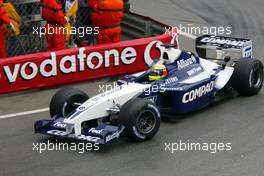 23.05.2002 Monte Carlo, Monaco, F1 in Monaco, Donnerstag, Training, Ralf Schumacher (BMW WilliamsF1) auf der Strecke, Formel 1 Grand Prix (GP) von Monaco 2002 in Monte Carlo, Monaco c xpb.cc Email: info@xpb.cc, weitere Bilder auf der Datenbank: www.xpb.cc