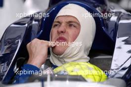 23.05.2002 Monte Carlo, Monaco, F1 in Monaco, Donnerstag, Training, Ralf Schumacher (BMW WillimasF1) in der Box, Formel 1 Grand Prix (GP) von Monaco 2002 in Monte Carlo, Monaco c xpb.cc Email: info@xpb.cc, weitere Bilder auf der Datenbank: www.xpb.cc