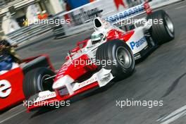 26.05.2002 Monte Carlo, Monaco, F1 in Monaco, Sonntag, WarmUp, Allan McNish (Toyota) auf der Strecke, Formel 1 Grand Prix (GP) von Monaco 2002 in Monte Carlo, Monaco c xpb.cc Email: info@xpb.cc, weitere Bilder auf der Datenbank: www.xpb.cc