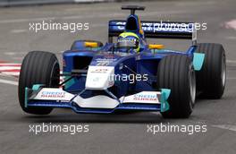 23.05.2002 Monte Carlo, Monaco, F1 in Monaco, Donnerstag, Training, Felipe Massa (Sauber) auf der Strecke, Formel 1 Grand Prix (GP) von Monaco 2002 in Monte Carlo, Monaco c xpb.cc Email: info@xpb.cc, weitere Bilder auf der Datenbank: www.xpb.cc