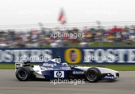 28.09.2002 Indianapolis, USA, F1 in Indianapolis, Samstag, Juan Pablo Montoya (BMW WilliamsF1, FW24, Nr. 06) auf der Strecke, 2002 SAP United States Grand Prix - (USGP, Formel 1, USA, Grand Prix, GP). c xpb.cc - weitere Bilder auf der Datenbank unter www.xpb.cc - Email: info@xpb.cc