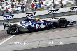 27.09.2002 Indianapolis, USA, F1 in Indianapolis, Freitag, Ralf Schumacher (BMW WilliamsF1, FW24, Nr. 05) auf der Strecke, 2002 SAP United States Grand Prix - (USGP, Formel 1, USA, Grand Prix, GP). c xpb.cc - weitere Bilder auf der Datenbank unter www.xpb.cc - Email: info@xpb.cc
