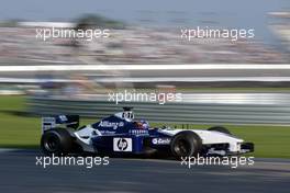 29.09.2002 Indianapolis, USA, F1 in Indianapolis, Sonntag 29.09.2002, Warmup, Juan Pablo Montoya (BMW WilliamsF1, FW24, Nr. 06) auf der Strecke, 2002 SAP United States Grand Prix - (USGP, Formel 1, USA, Grand Prix, GP). c xpb.cc - weitere Bilder auf der Datenbank unter www.xpb.cc - Email: info@xpb.cc