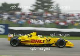 28.09.2002 Indianapolis, USA, F1 in Indianapolis, Samstag, Giancarlo Fisichella (Jordan Honda, EJ12, Nr. 09) auf der Strecke, 2002 SAP United States Grand Prix - (USGP, Formel 1, USA, Grand Prix, GP). c xpb.cc - weitere Bilder auf der Datenbank unter www.xpb.cc - Email: info@xpb.cc